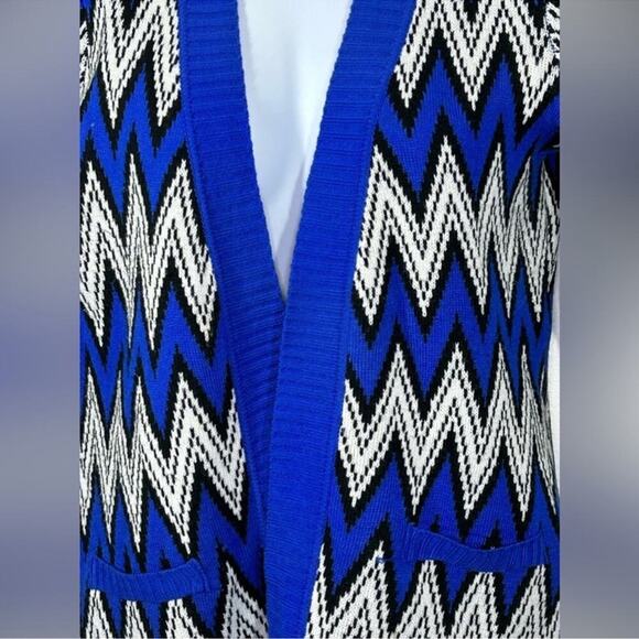 Allison Brittney Chevron Grandpa Open Front Vintage Cardigan Size Large - Picture 13 of 15